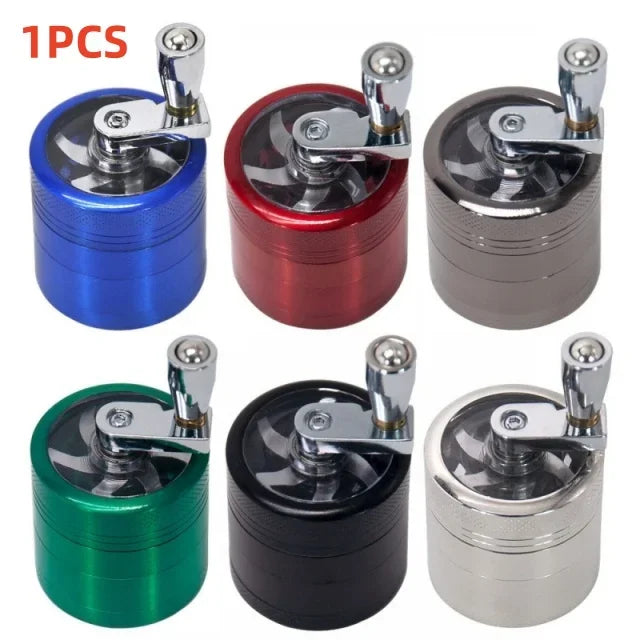 4-layer Tobacco Grinder 40MM Manual Metal Zinc Alloy Herb Mill Spice Crusher Smoke Grinder Crusher Hand Crank Miller Men Gift