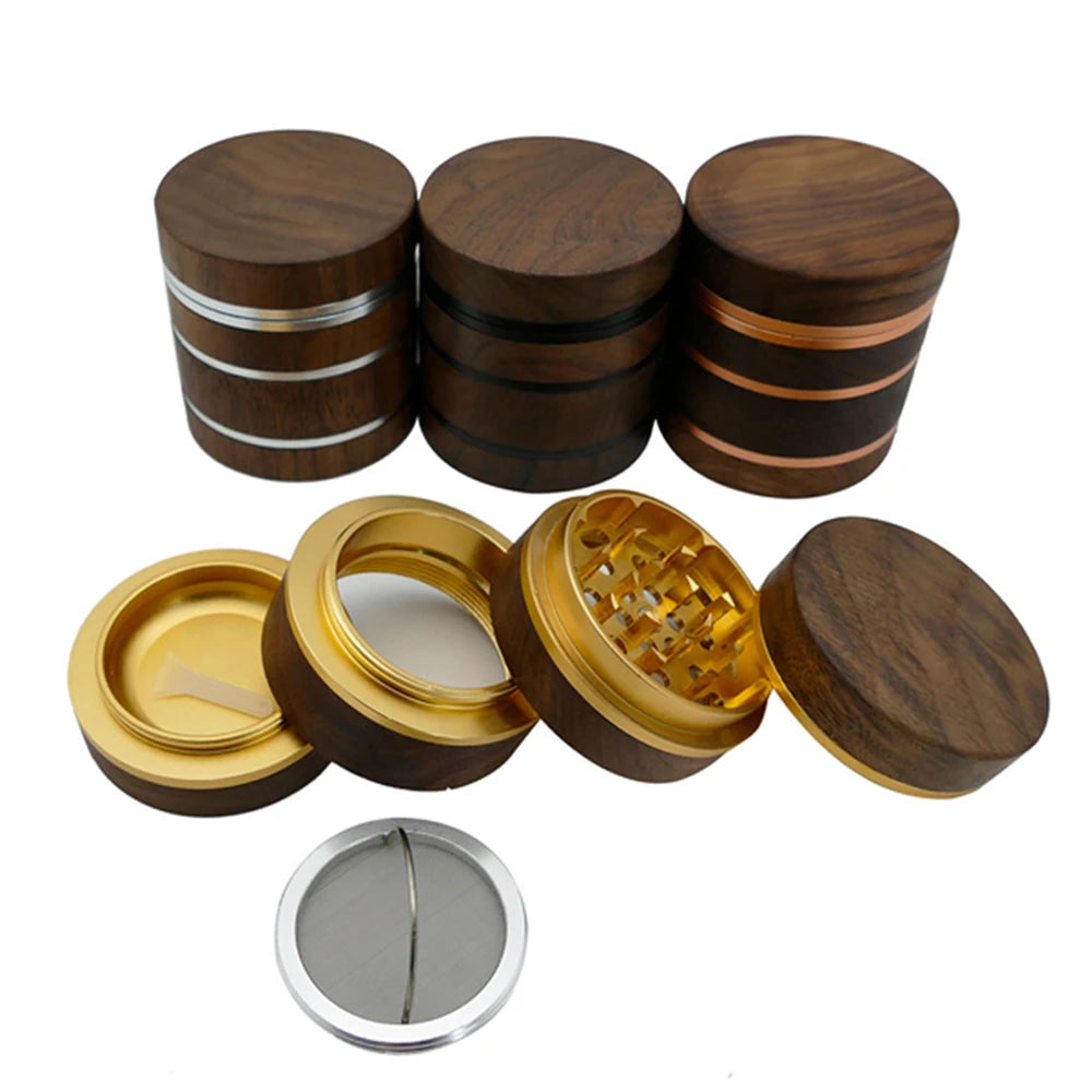 63mm Herbal Tobacco Grinder Smoke Herb 4 layer Walnut head Aluminum alloy Grinders Spice Mill Cigarette Accessories