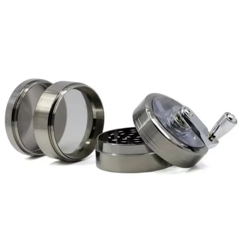 4-layer Tobacco Grinder 40MM Manual Metal Zinc Alloy Herb Mill Spice Crusher Smoke Grinder Crusher Hand Crank Miller Men Gift