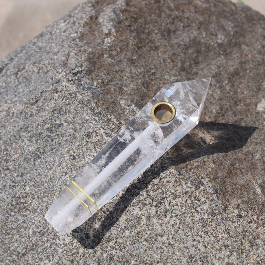 Clear Crystal Quartz Pipe-1