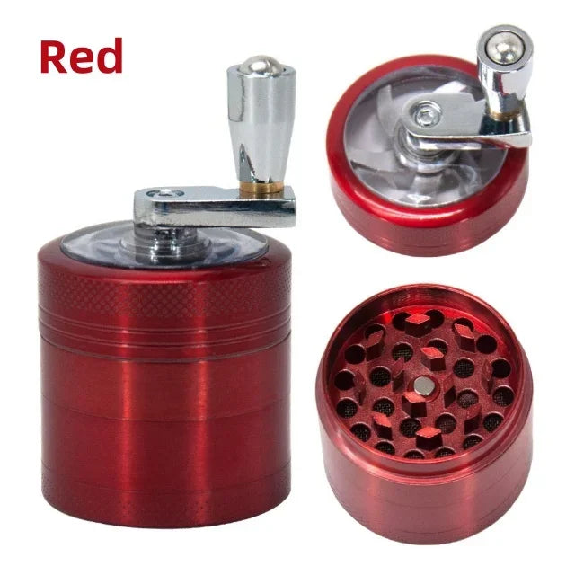 4-layer Tobacco Grinder 40MM Manual Metal Zinc Alloy Herb Mill Spice Crusher Smoke Grinder Crusher Hand Crank Miller Men Gift