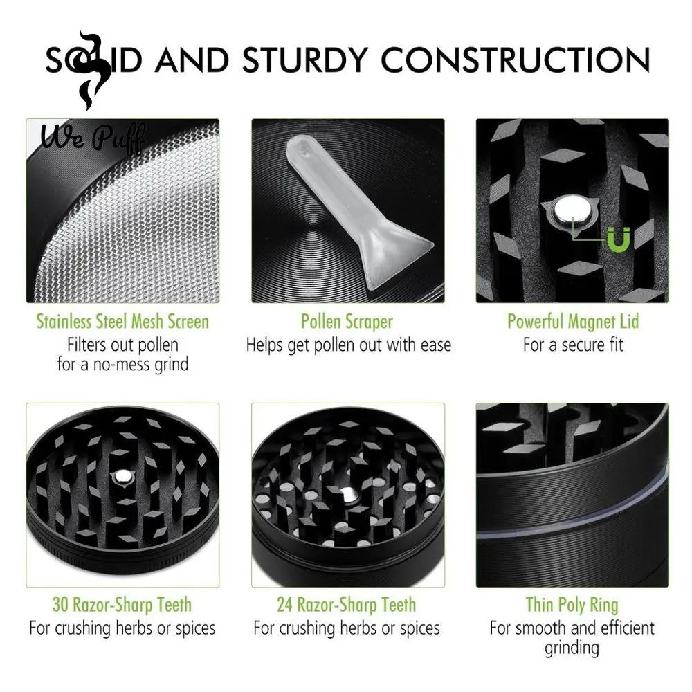 WE PUFF 4 Layers Cute Tobacco Grinder Zinc Alloy Herb Crusher Three Specifications 40/50/63mm Grinders for Smoking Accessories