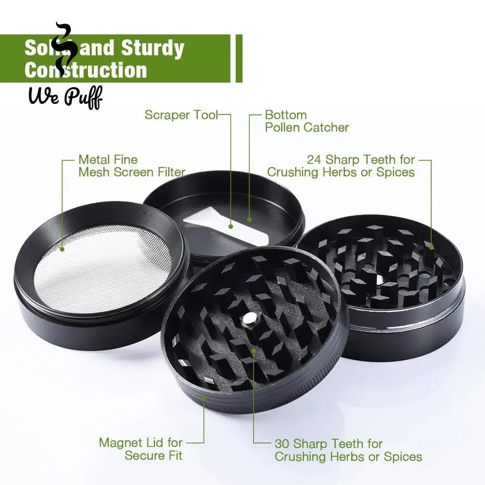 WE PUFF 4 Layers Cute Tobacco Grinder Zinc Alloy Herb Crusher Three Specifications 40/50/63mm Grinders for Smoking Accessories