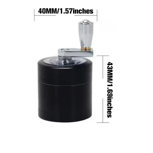 4-layer Tobacco Grinder 40MM Manual Metal Zinc Alloy Herb Mill Spice Crusher Smoke Grinder Crusher Hand Crank Miller Men Gift