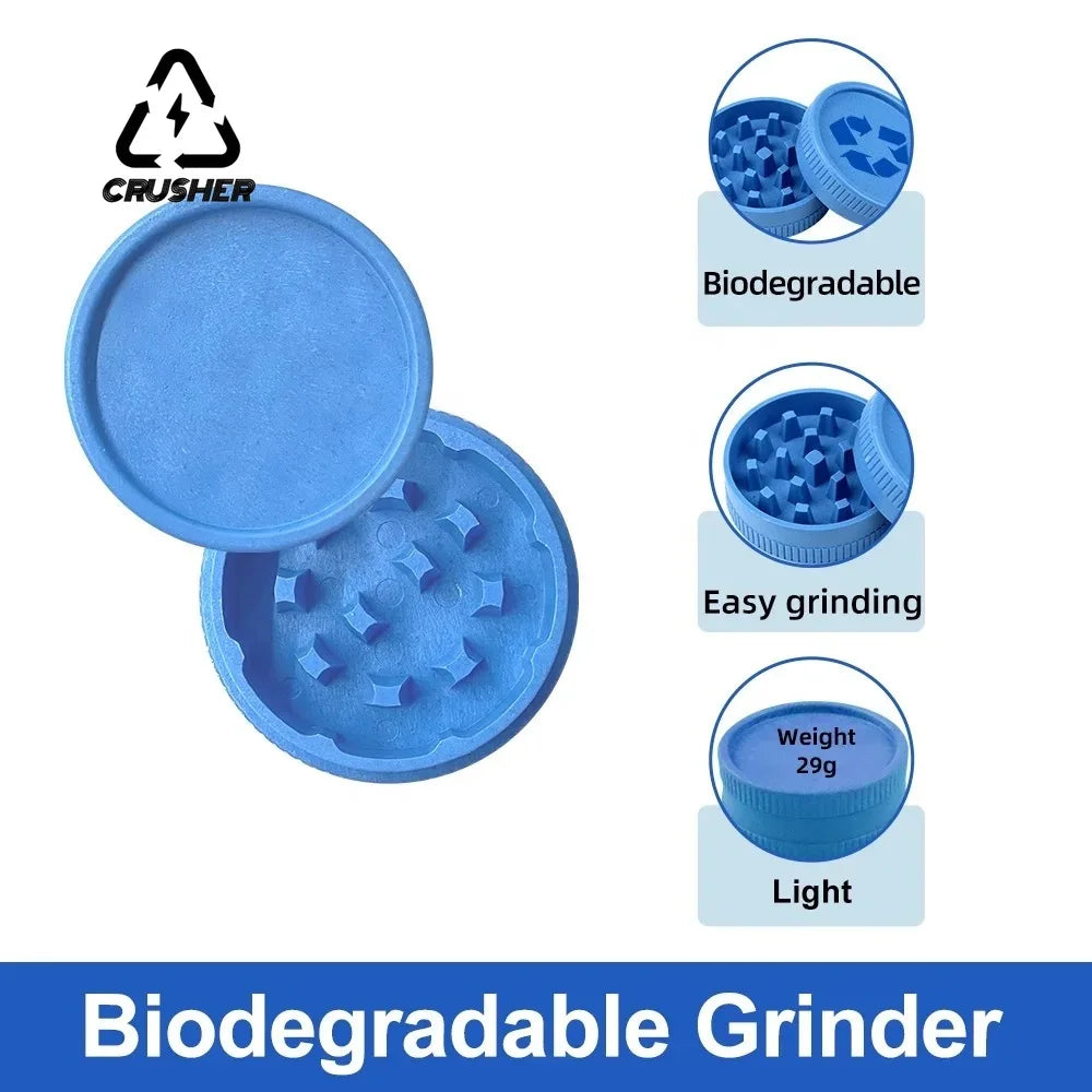 Degradable Plastic Herb Grinder Articles for Smoking Grass 2 Layer Tobacco Spice Crusher Smoking Accessories