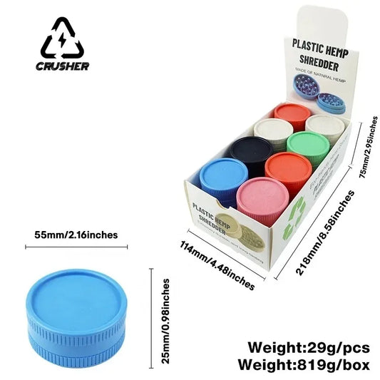 Degradable Plastic Herb Grinder Articles for Smoking Grass 2 Layer Tobacco Spice Crusher Smoking Accessories
