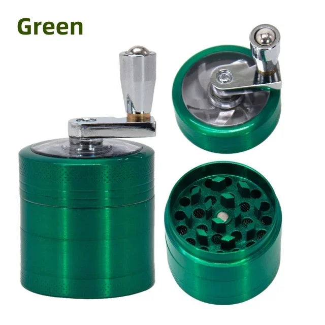 4-layer Tobacco Grinder 40MM Manual Metal Zinc Alloy Herb Mill Spice Crusher Smoke Grinder Crusher Hand Crank Miller Men Gift