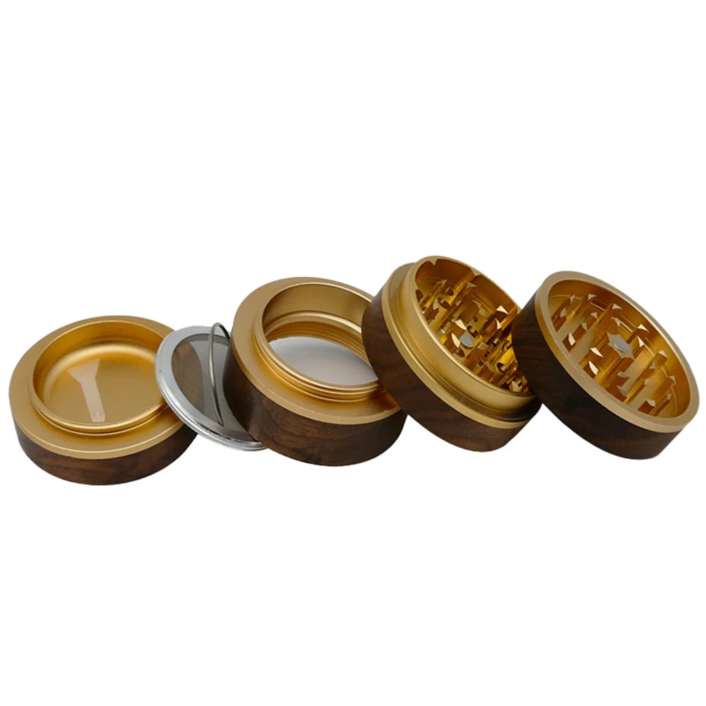 63mm Herbal Tobacco Grinder Smoke Herb 4 layer Walnut head Aluminum alloy Grinders Spice Mill Cigarette Accessories