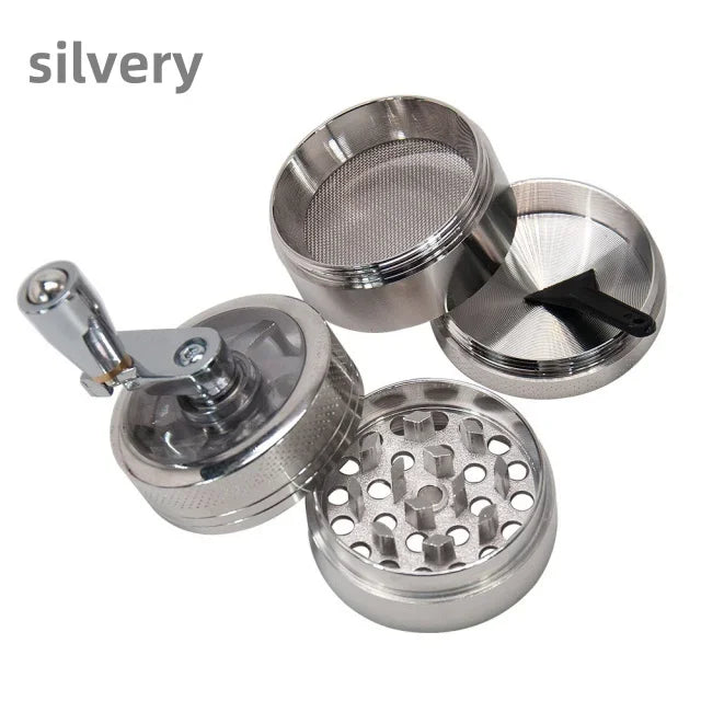 4-layer Tobacco Grinder 40MM Manual Metal Zinc Alloy Herb Mill Spice Crusher Smoke Grinder Crusher Hand Crank Miller Men Gift