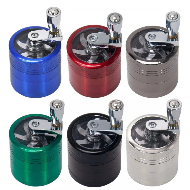 4-layer Tobacco Grinder 40MM Manual Metal Zinc Alloy Herb Mill Spice Crusher Smoke Grinder Crusher Hand Crank Miller Men Gift