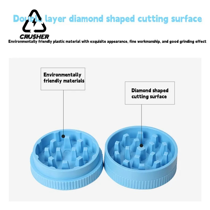 Degradable Plastic Herb Grinder Articles for Smoking Grass 2 Layer Tobacco Spice Crusher Smoking Accessories