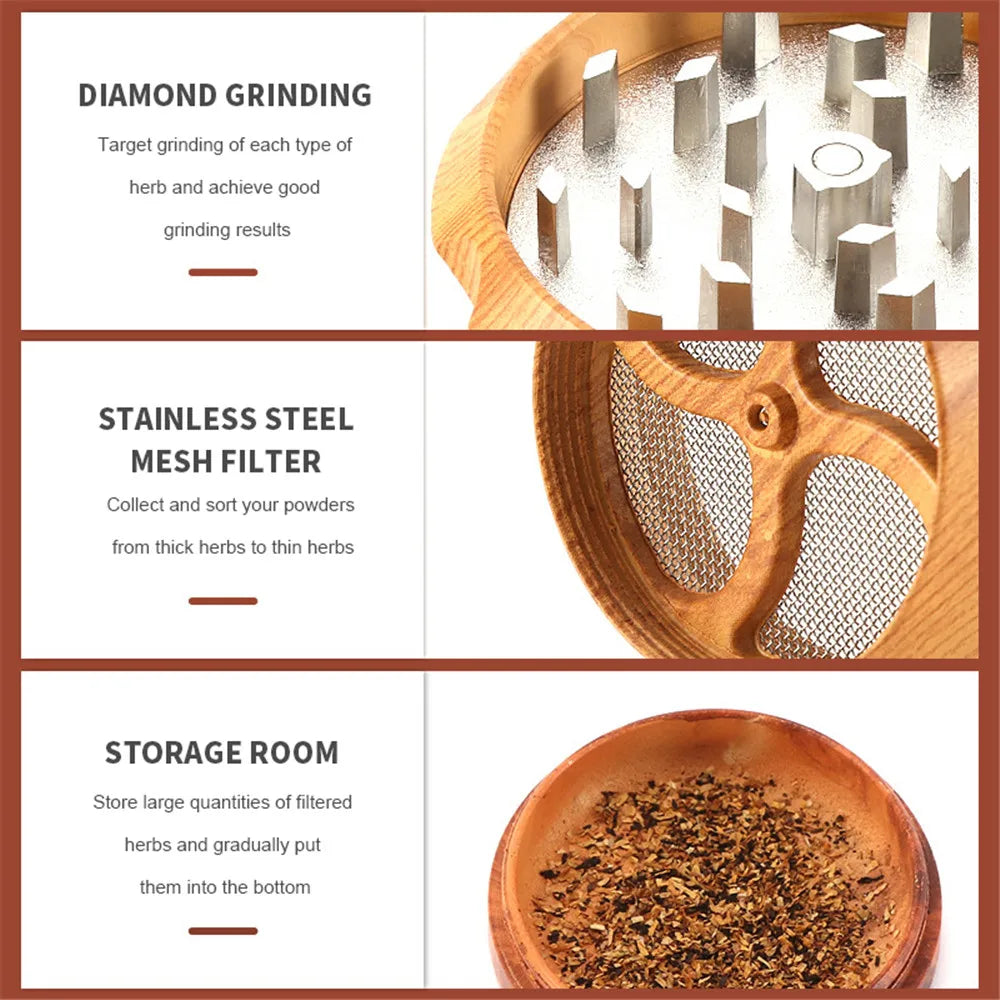 40mm 4-layer Resin Herb Tobacco Grinder Manual Smoke Grass Spice Grinder Herbal Tobacco Crusher Machine Smoking Pipe Accessories