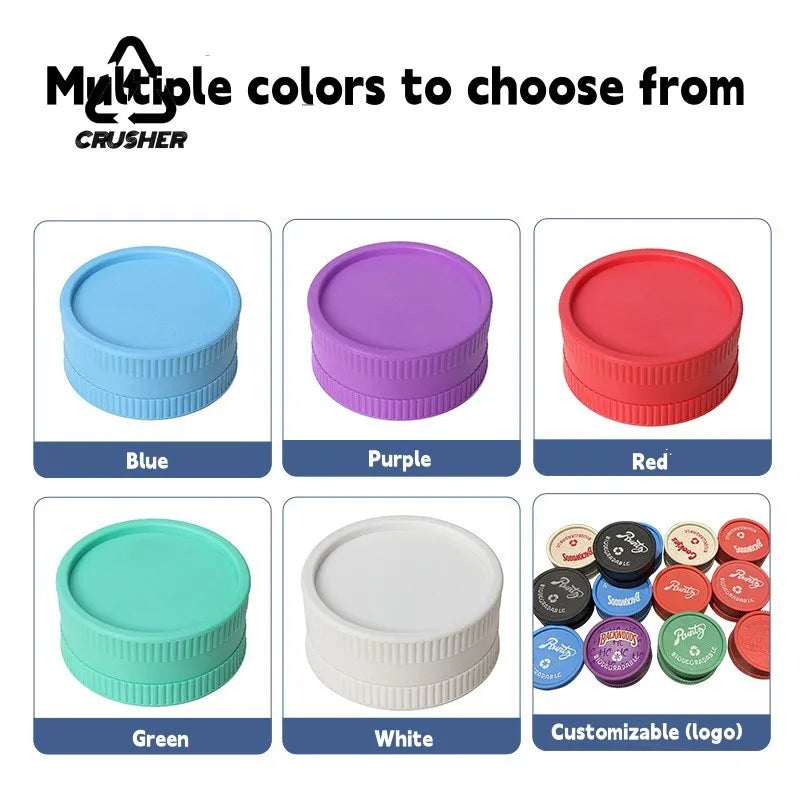 Degradable Plastic Herb Grinder Articles for Smoking Grass 2 Layer Tobacco Spice Crusher Smoking Accessories