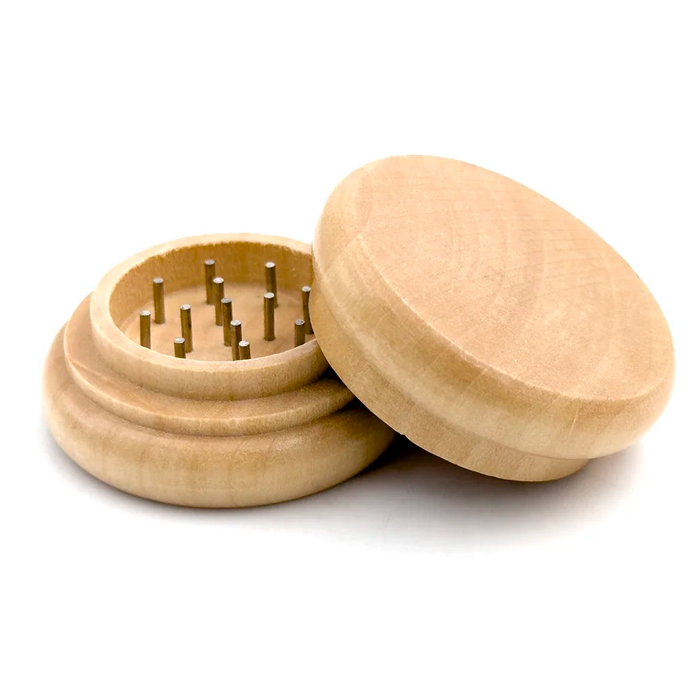 Wooden Tobacco Grinder 55mm Round Herb Crusher Kitchen Supplies 2 Layers Rhombus Cutter for Smoking Accessories
