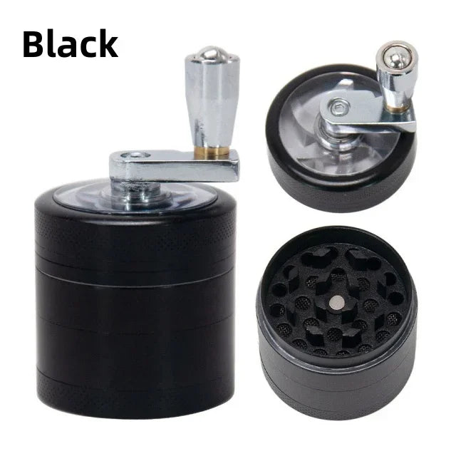 4-layer Tobacco Grinder 40MM Manual Metal Zinc Alloy Herb Mill Spice Crusher Smoke Grinder Crusher Hand Crank Miller Men Gift