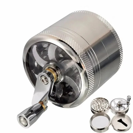 4-layer Tobacco Grinder 40MM Manual Metal Zinc Alloy Herb Mill Spice Crusher Smoke Grinder Crusher Hand Crank Miller Men Gift