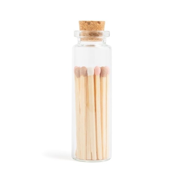 Matches | Small Corked Vial | Neapolitan Color Tip-0