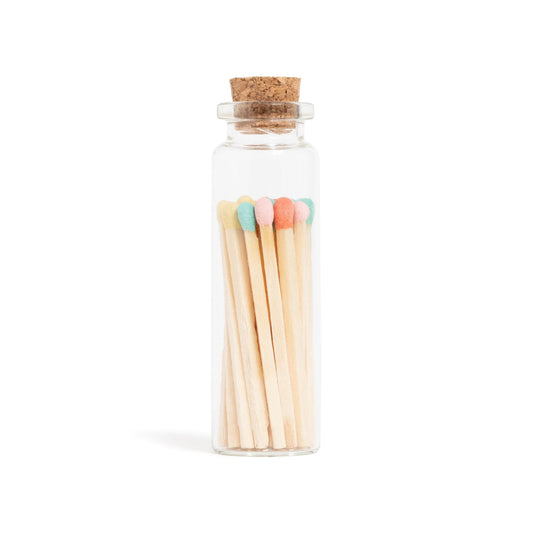 Matches | Small Corked Vial | Pastel Mix Tip-0